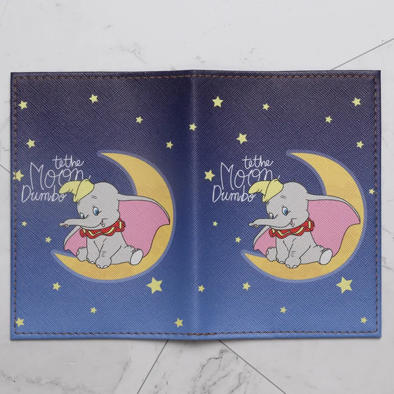 Disney Cartoon Dumbo Travel Passport Cover Cartoon Fashion PU Holder ID Card Case Business Ticket Passport Case Birthday Gifts