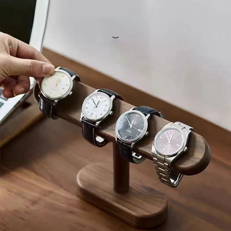 Solid Wood Watch Holder Stand Walnut Wood Watch Bracket Display Holder Jewelry Chain Hanger Stand Racks Organizer Counter Shows