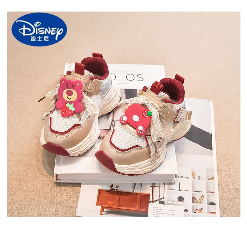

Disney Strawberry Bear Sneakers 2025 Spring - Lightweight Dad Shoes for Big Kids, Soft Sole for Running & Play Casual Shoes