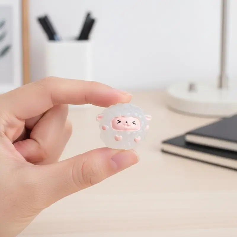 6Pcs Luminous Mini Resin Sheep Figurines Glow In Dark Micro Landscape Ornament Fairy Garden Decor Accessories