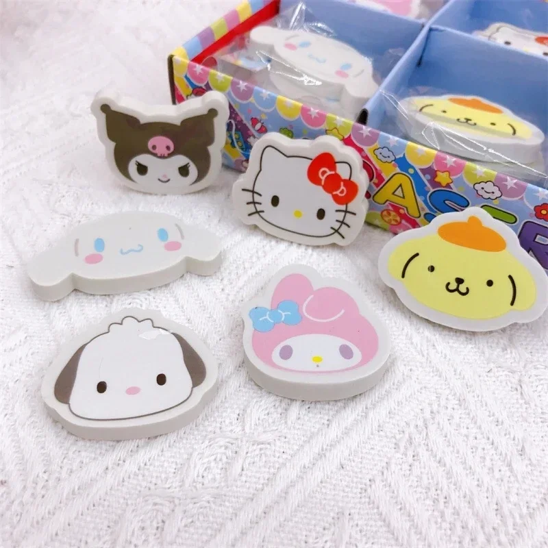 30pcs Sanrio Eraser My Melody Cinnamoroll Kuromi Kt Cat Cartoon Cute Erasers Individually Packaged Student Stationery Wholesale