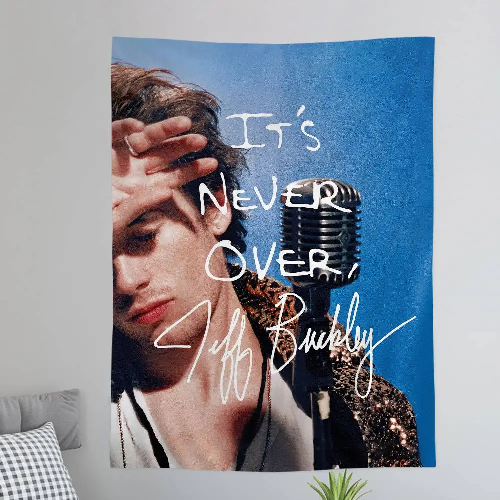 J-jeff B-Buckley Singer Anime Tapestry Hippie Flower Wall Carpets Dorm Decor Wall Hanging Home Decor