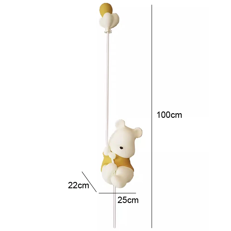 Hanging Bear Wall Lamp Kids Bedroom Cartoon Wall Lights for Children\'s Room Bathroom Mirror Light Living Room Sconce Home Decor