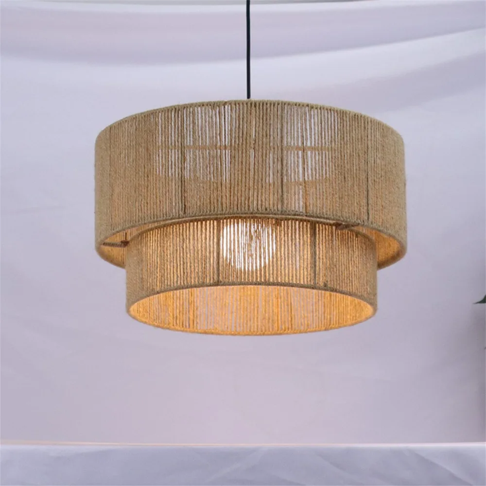 JOYINLED Japanische Hanfseil-Pendelleuchten, Moderne E27 LED-Deckenleuchten, Retro-Restaurantbeleuchtung für Esszimmer – Detail 3