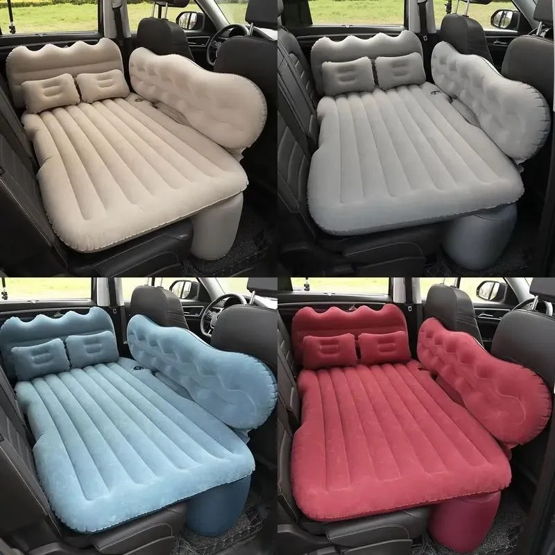 Inflatable Camping Mattress Air Bed Car Travel Pillow SUV Sleeping Pad Portable Outdoor Gear