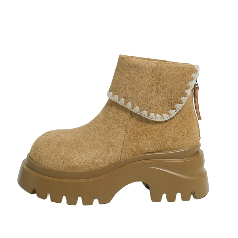 أحدث أحذية الثلوج ذات النعل السميك للنساء أحذية قطنية معزولة عالية الجودة للطقس البارد وحماية الصقيع #6