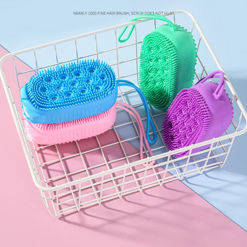 

1 шт., силиконовая двусторонняя пузырьковая щетка, инструмент для душа, скруббер для тела, губка для душа, отшелушивающий скребок для купания, щетка для тела, инструмент