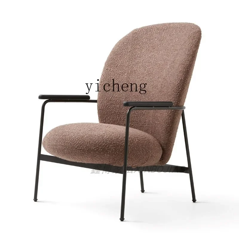 ZC Metal Single-Seat Sofa Chair Hotel Homestay Armchair Designer Lambswool Leisure Chair