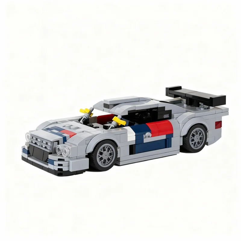 375pcs MOC Inspired Mercedessed Benz CLK GTR Race Car City Champions Model Building Blocks Christmas Gifts Construction Toys view 2