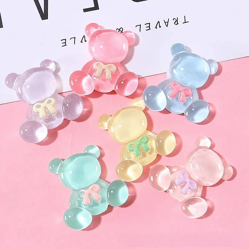 6pcs Cute transparent bears Fridge Magnet Photo Wall message board decoration personality style Magnetic Home Decor