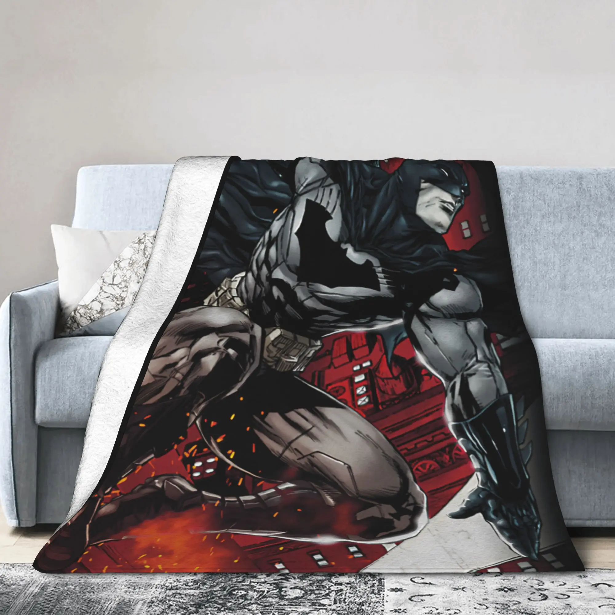 Bats Man Blankets Coral Fleece Plush Autumn/Winter   Multifunction Lightweight Throw Blankets for Bedding Car Bedspreads view 3