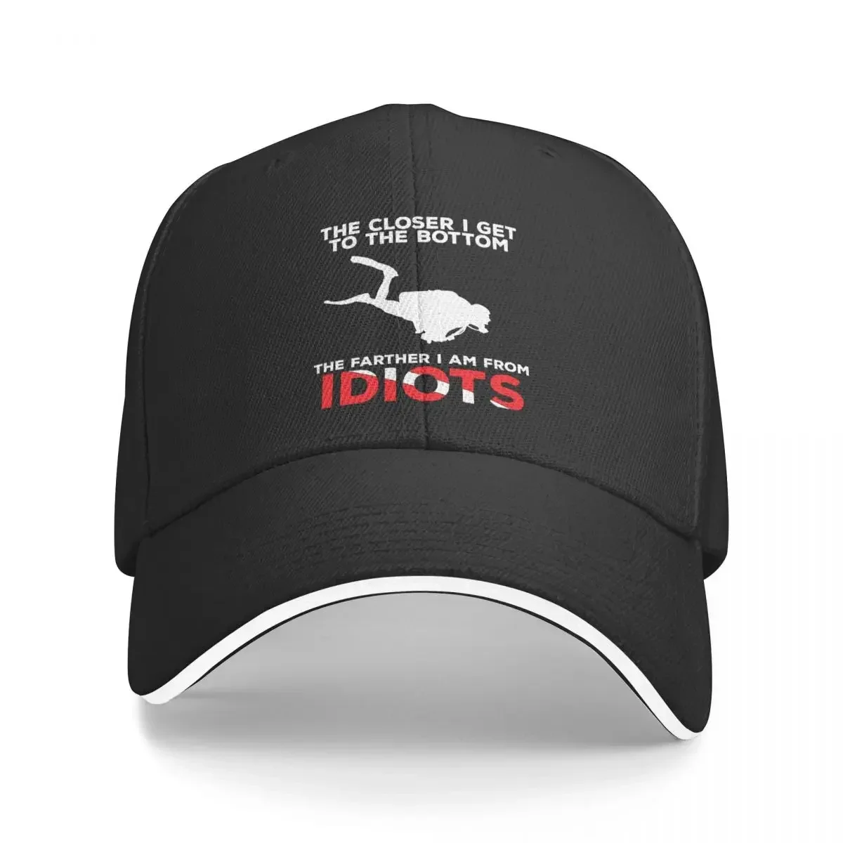 New The Closer I Get To The Bottom Scuba Diving Dive Washed Men's Baseball Cap Cycling Trucker Snapback Caps Dad Hat Golf Hats