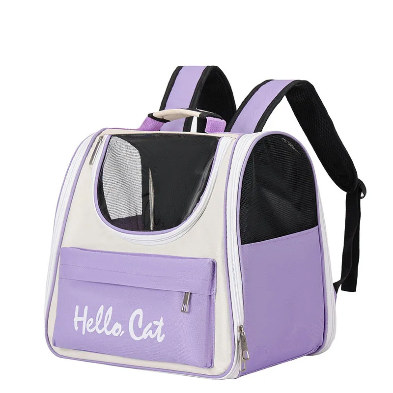 Mochila al aire libre, bolsa para mascotas de doble hombro al aire libre, bolsa para gatos transpirable de mano portátil, mochila para mascotas de gran capacidad