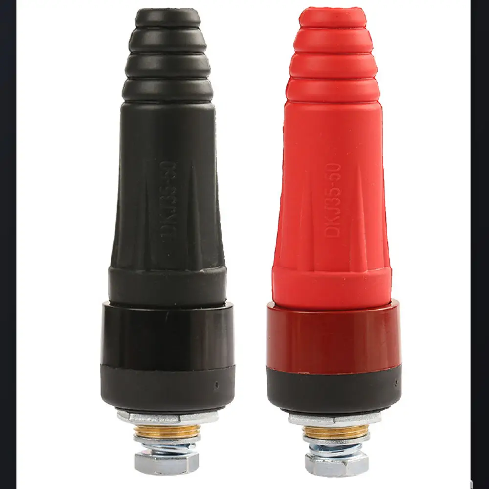 Professional European Style Welding Machine Cable Plug Socket 10 25 35 50 50 70 Connector For Safe Current Transmission