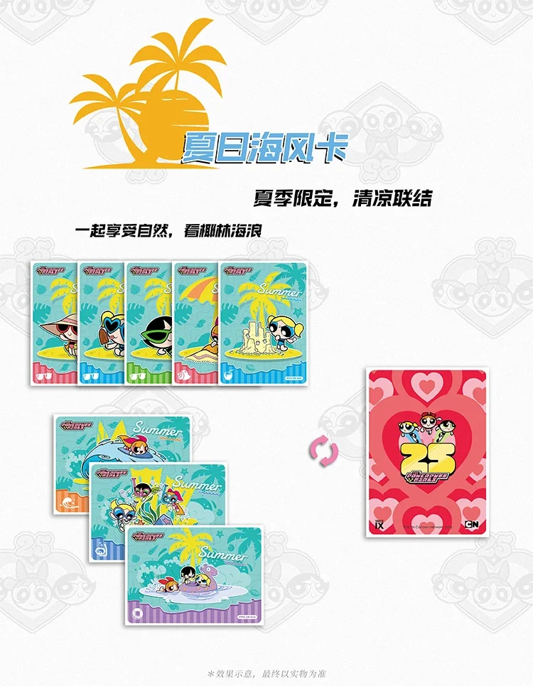 The Powerpuff Girls Cards 25th Anniversary Anime Collection Cards Mistery Box Board Games Toys Birthday Gifts for Boys and Girls