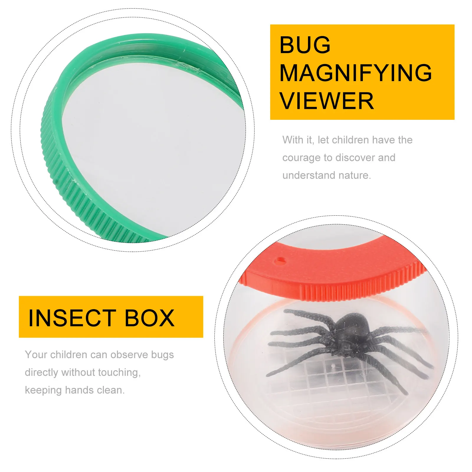 Set di 4 Lenti d'Ingrandimento per l'Osservazione degli Insetti, Esplorazione della Natura per Bambini, Visore in Plastica Acrilica Premium, Apparecchio Didattico