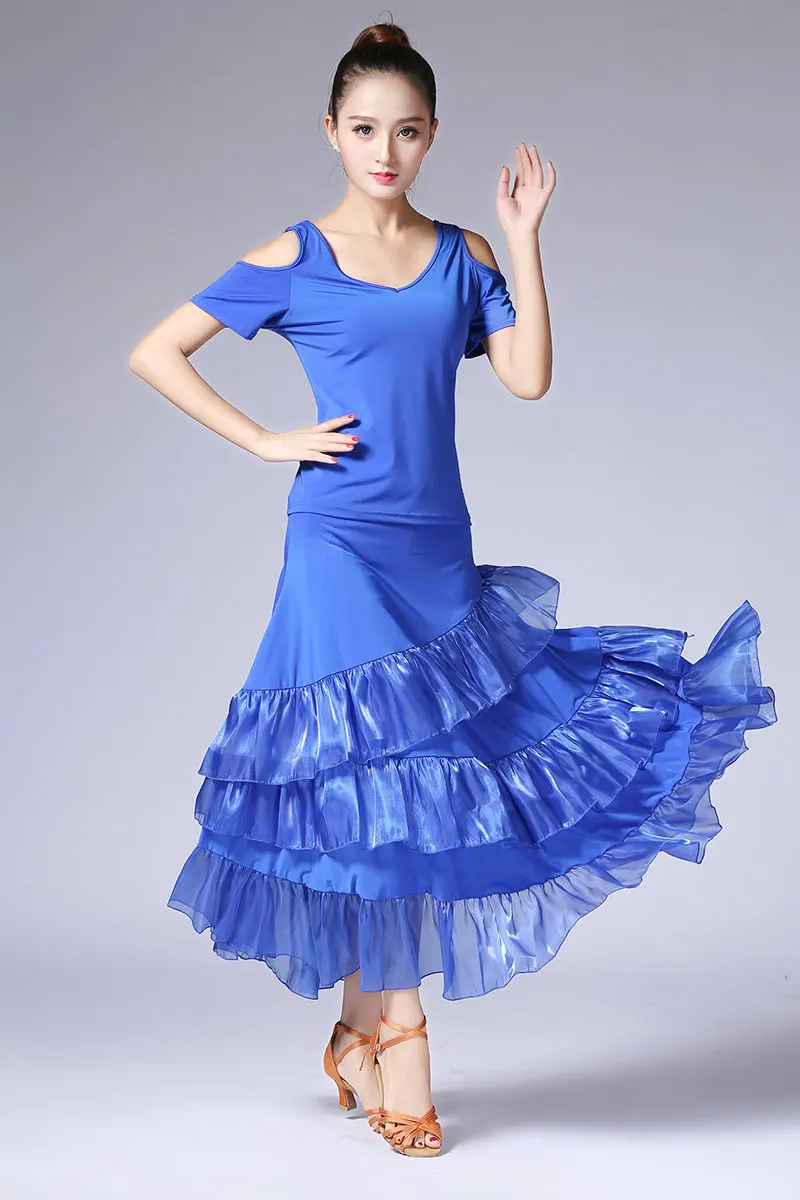 New Style Performance Modern Dance Costume Tango Dance Skirt Ballroom Dance Costume Flamenco Skirts Stage Waltz Skirts