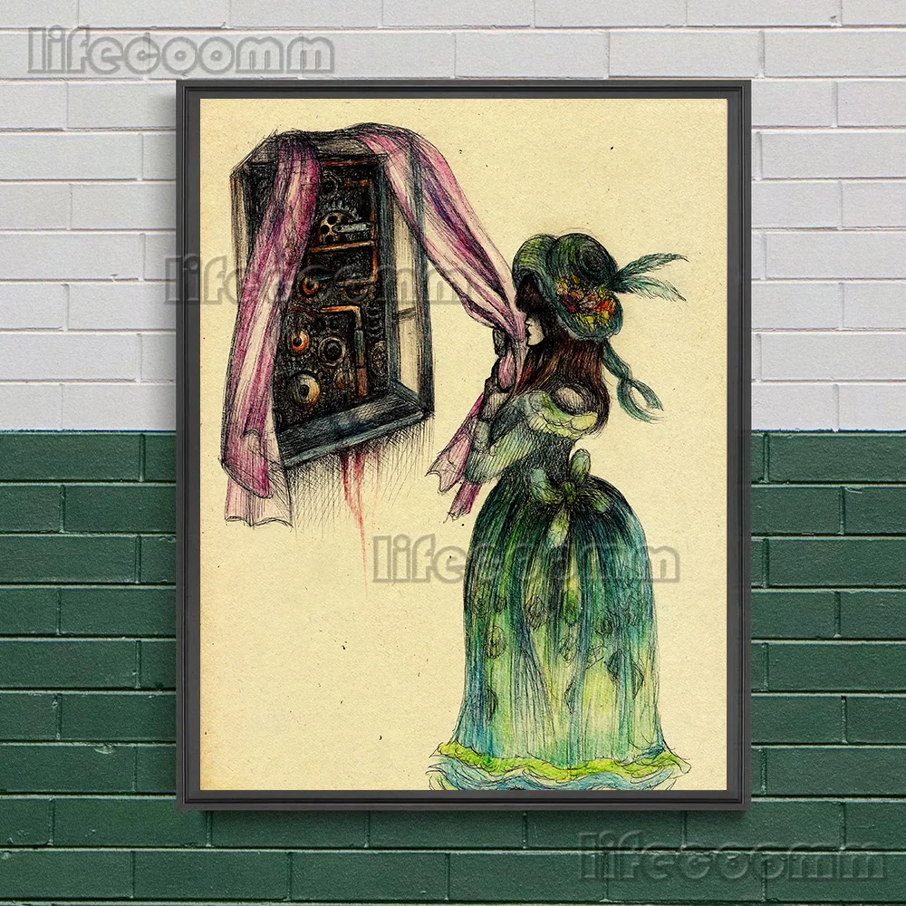 Call Of The Witch,Voodoo,Torture,Vintage Wall Art Canvas Painting,Creepy Pencil Drawing,Gothic Art Poster And Print,Home Decor