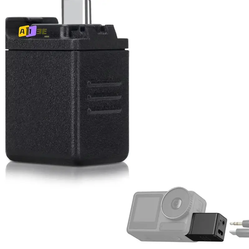 A13E-3.5Mm Audio Adapter With Type-C Charging Port For DJI OSMO Action 4/5 Pro Camera Supports External Microphone Input