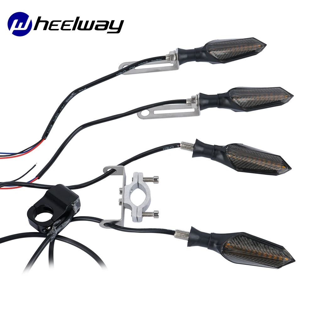 E Bike Electric Bicycle Waterproof Cable Light Set 48V 60V Front Rear Flashing Dynamic LED Turn Signals Horn Scooter Accessories