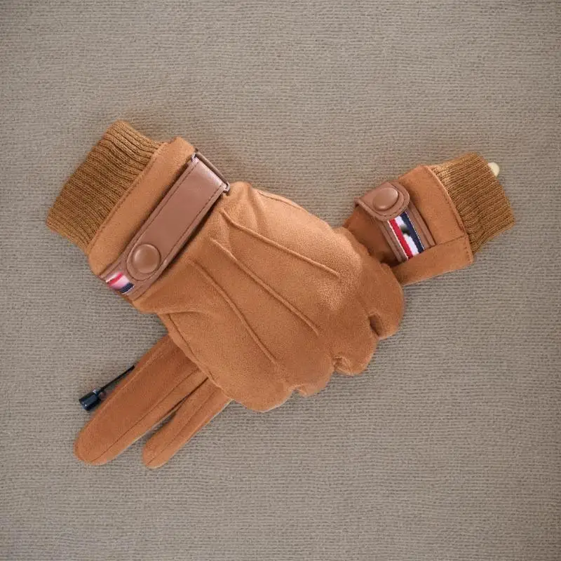 

Зимние замшевые перчатки для мужчин: теплые, мягкие, сенсорные, для велоспорта, мотоцикла и походов