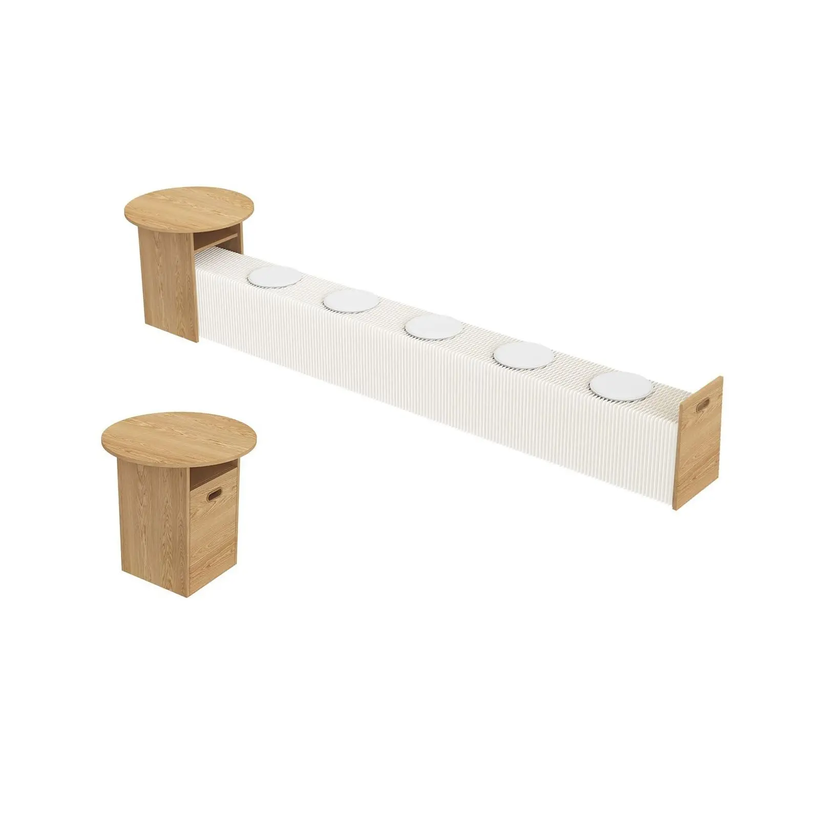 Folding Paper Stool With 5 Cushions Folding Honeycomb Accordion Stool Portable Kraft Paper Bench For Living Room Dining Office