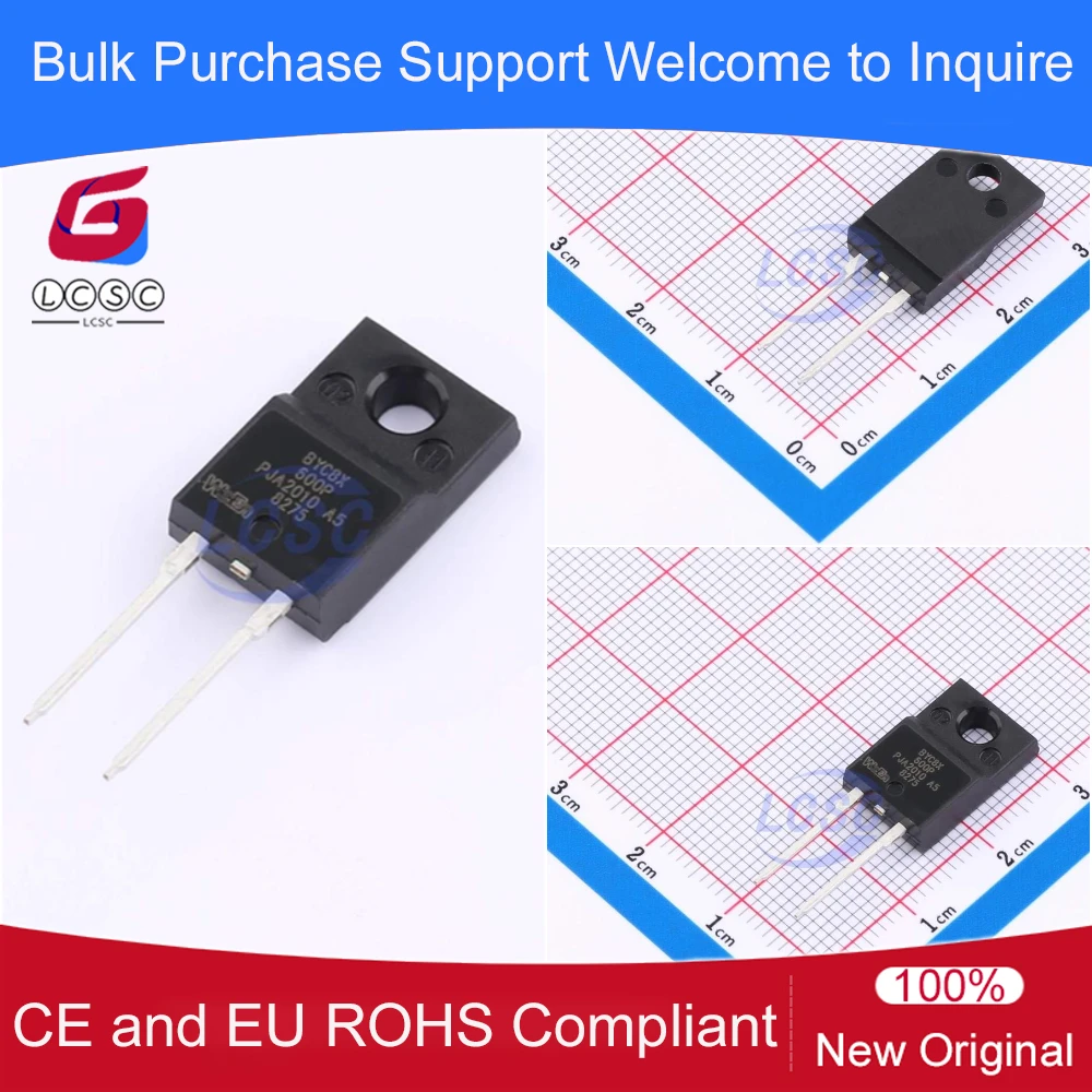 10Pcs/Original BYC8X-600P,127 Through Hole 2-Pin Hyperfast Power Diode 600V 8A Fast Recovery Diode