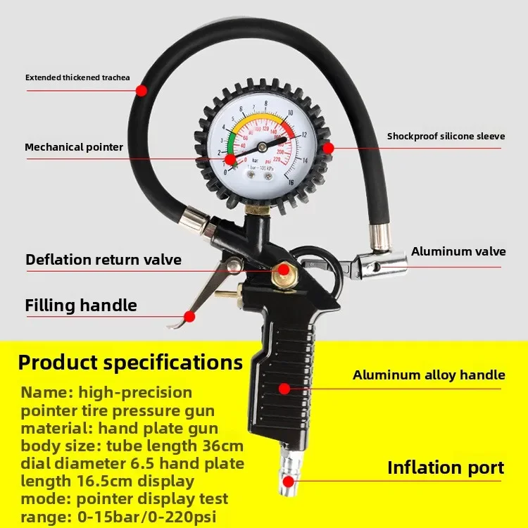 

Good Tire Pressure Gauge Barometer Accuracy with Inflatable Car Tire Pressure Monitor Digital Display Inflatable Air Gun