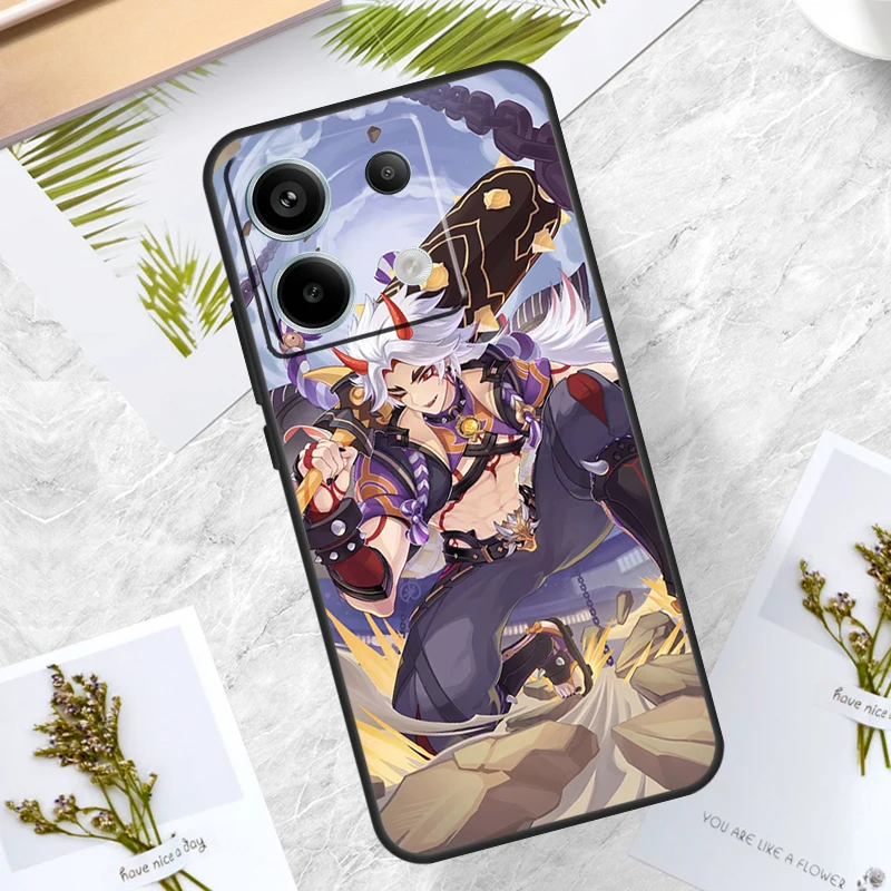 Genshin Impact Arataki Itto Case For Redmi Note 13 Pro Plus 12 11 10 9 Pro 9S 10S 11S 12S 10A 9C 10C 12C 13C Back Cover