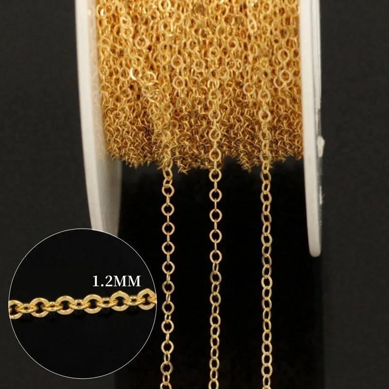 100% 14K Vergoldete Kabelkette 1,2/1,4/1,68MM Halskette Goldschmuck Minimalistische Vergoldete Kette DIY Schmuck – Detail 6
