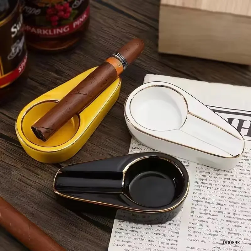 

Cigar Gadgets Home Cigar Ashtray Portable Ceramic Cigars Ash Tray Tobacco Cigarette Ashtrays Holder