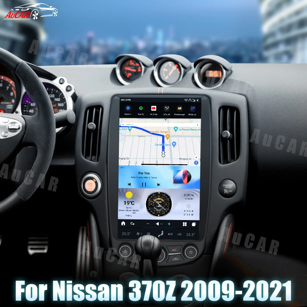 AuCar Stylish Design Car Stereo Android 13.0 Head Unit Car DVD Player Car Radio For Nissan 370Z 2009-2021 13.6 Inch
