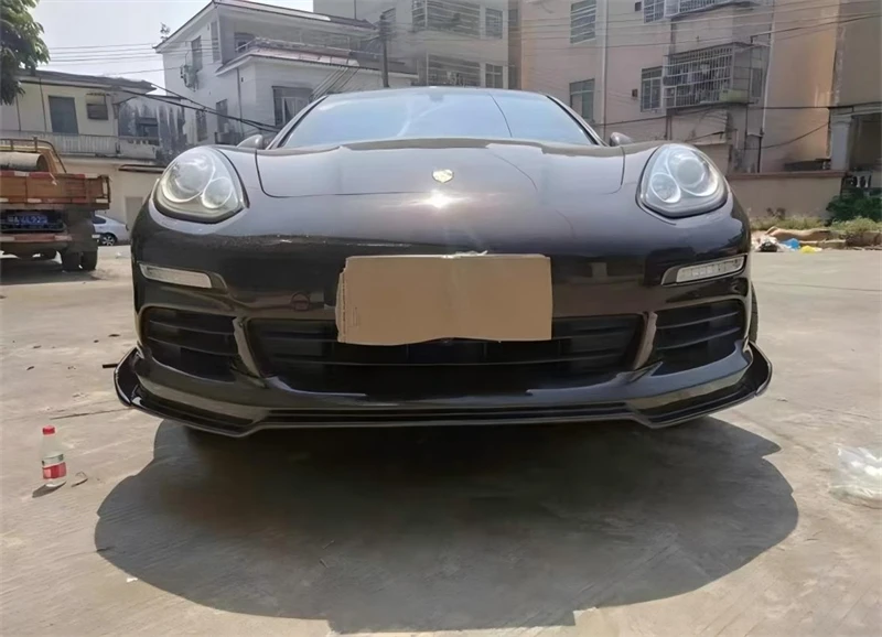 For Porsche Panamera 2014 2015 2016 2017 ReaI Carbon Fiber Front Bumper Lip Spoiler Kit