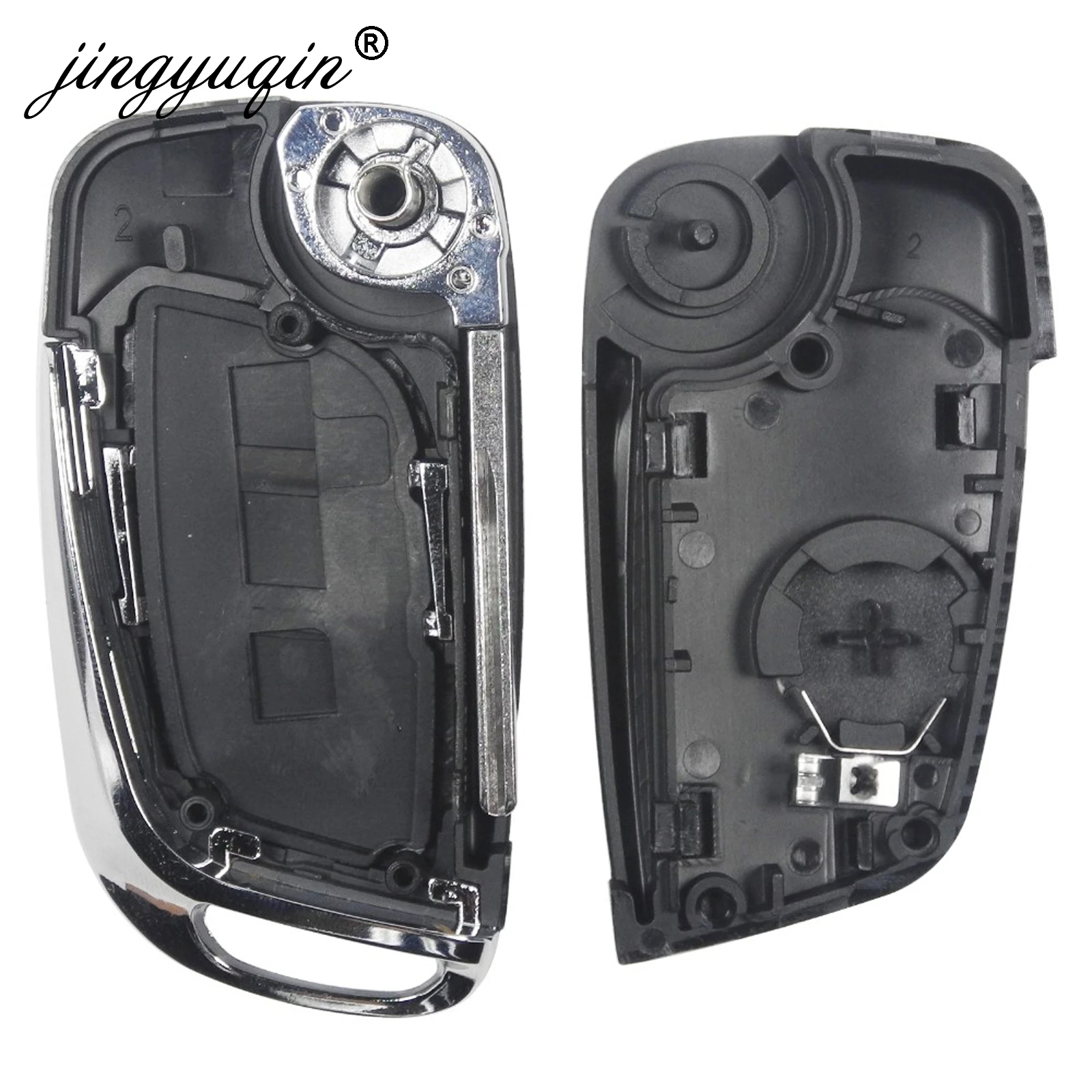 Jingyuqin-Coque de clé de voiture à distance 2/3 BTN, étui à rabat modifié, lame CE0536, pour KIT 307 408 308, pour cristaux en C2 C3 C4 C5 HU83/VA2