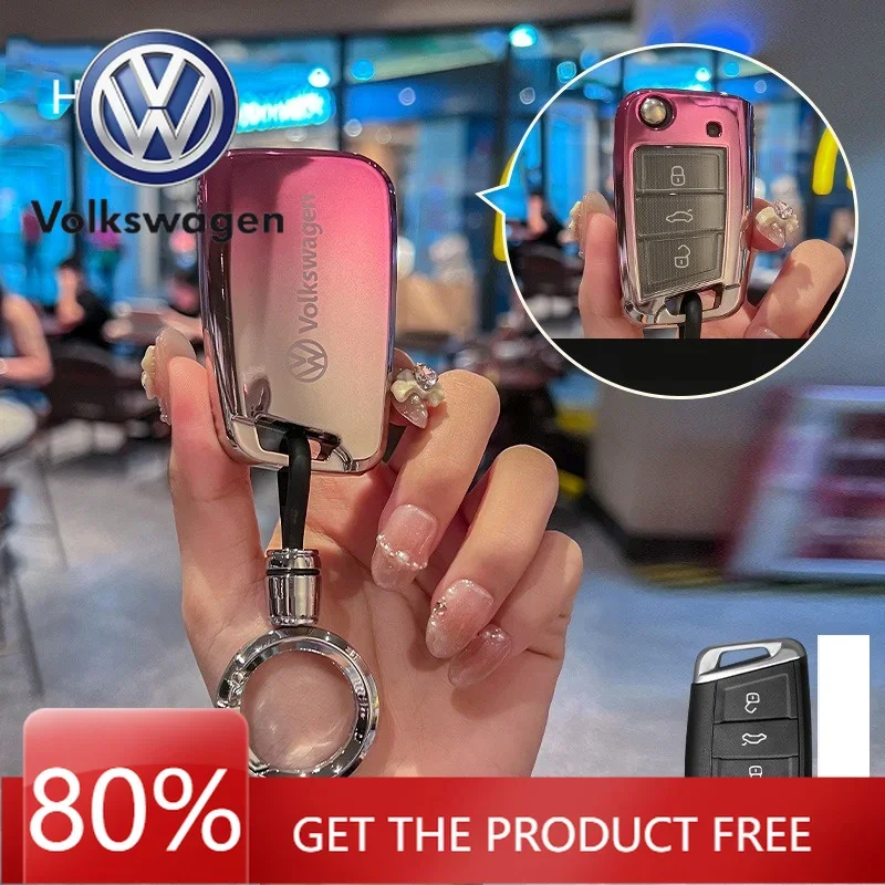 

For VOLKSWAGEN Fashion TPU Car Key Case Full Cover Fob For VW Volkswagen Golf 7 MK7 Tiguan MK2 For SEAT Ateca Leon FR 2 Ibiza Ac