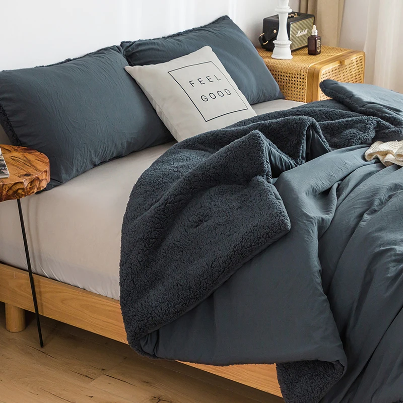 

Темно-серый комплект постельного белья, одеяло и подушка, комплекты постельного белья с одеялом большого размера (271*234 см), одеяло и подушки