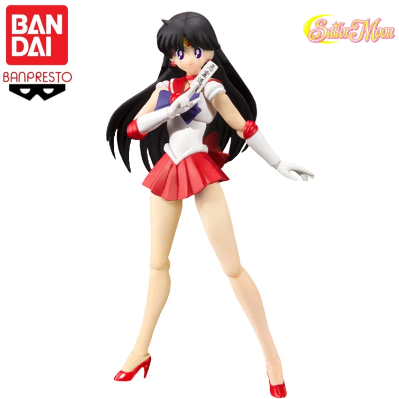 

In Stock Original Bandai S H Figuarts Sailor Moon Hino Rei Sailor Mars Articulated Figure Anime Model Toy Gift