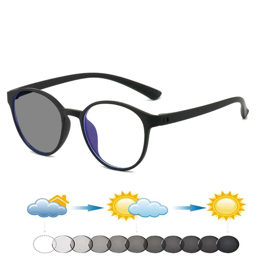 

Fashion Round Frame Ultra-light Fashion Oversized Comfortable Photochromic Reading Glasses +0.75 To +4