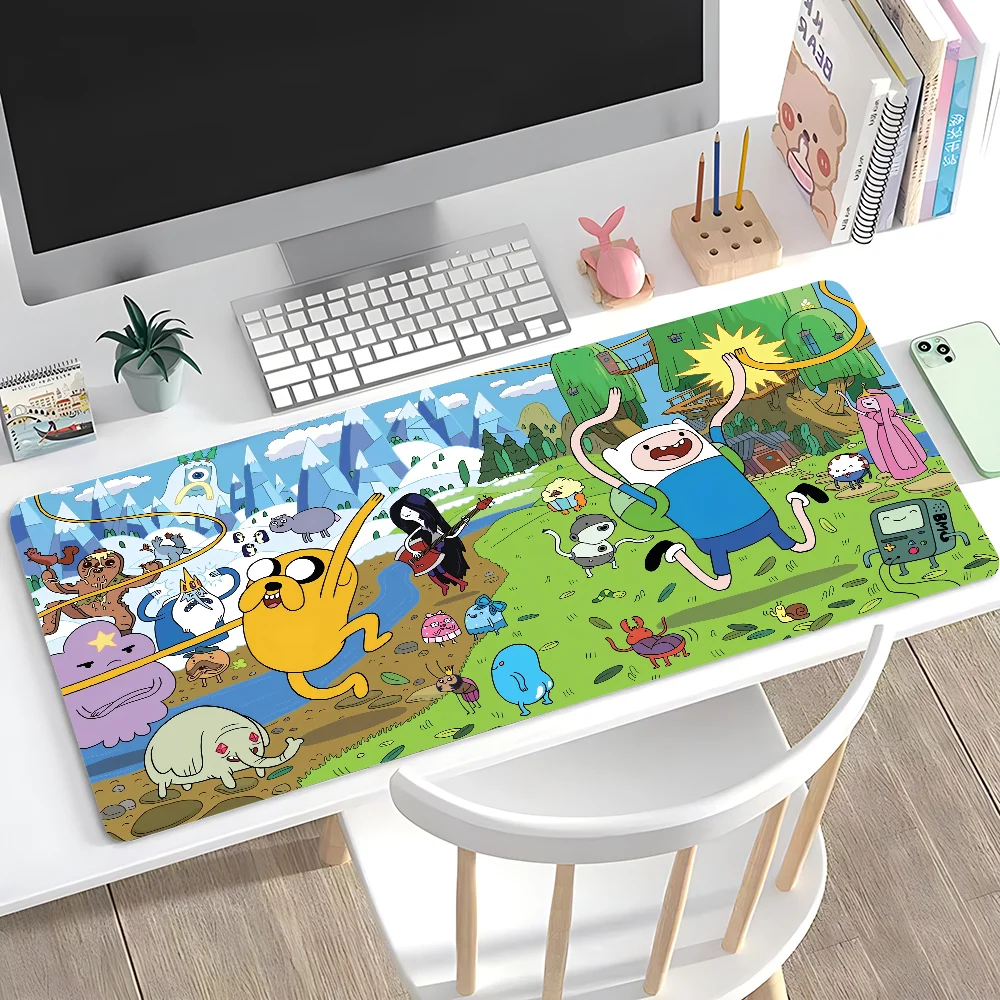 A-Adventure T-Time Anime Mousepad Large Anti-Slip Mouse Pad Stitched Edges Mat Durable Desk Laptop Gaming​ Keyboard Pad XXL