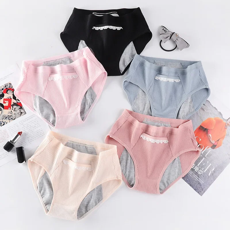 Cotton Menstrual Panties Leak Proof Breathable Sexys Panties Woman Women Girls Physiological Pants Women\'s Intimates M-XL