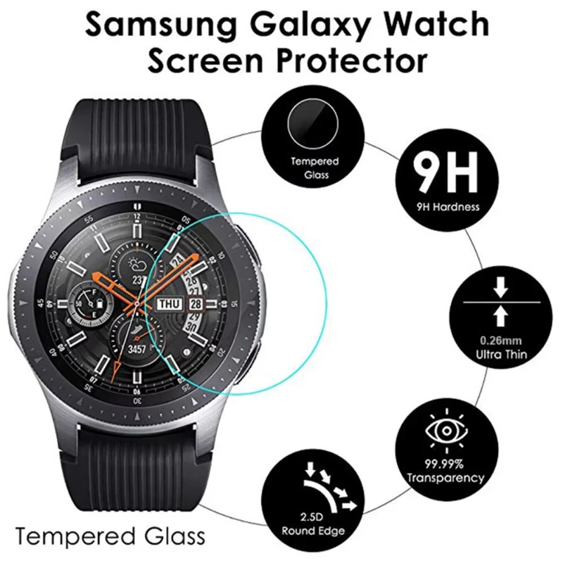 HD Ultra Thin Tempered Glass Screen Protector For Samsung Galaxy Watch 46mm 42mm 9h Hardness Protective Film for Galaxy Watch