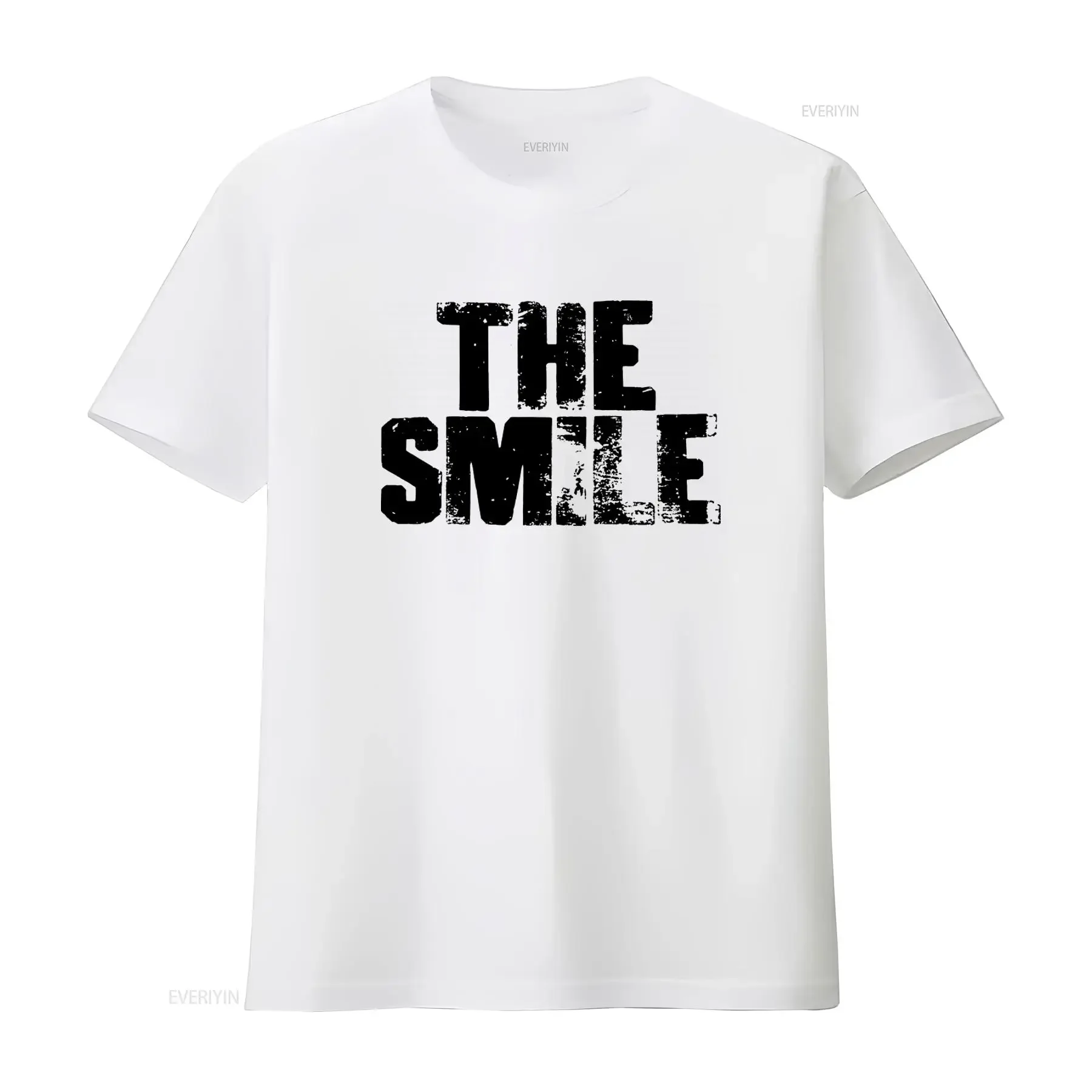The Smile T Shirt Thom Yorke Band Logo Radiohead Screen  vintage Washed Stretched fashion Soft Unisex Versatile graphic Casual