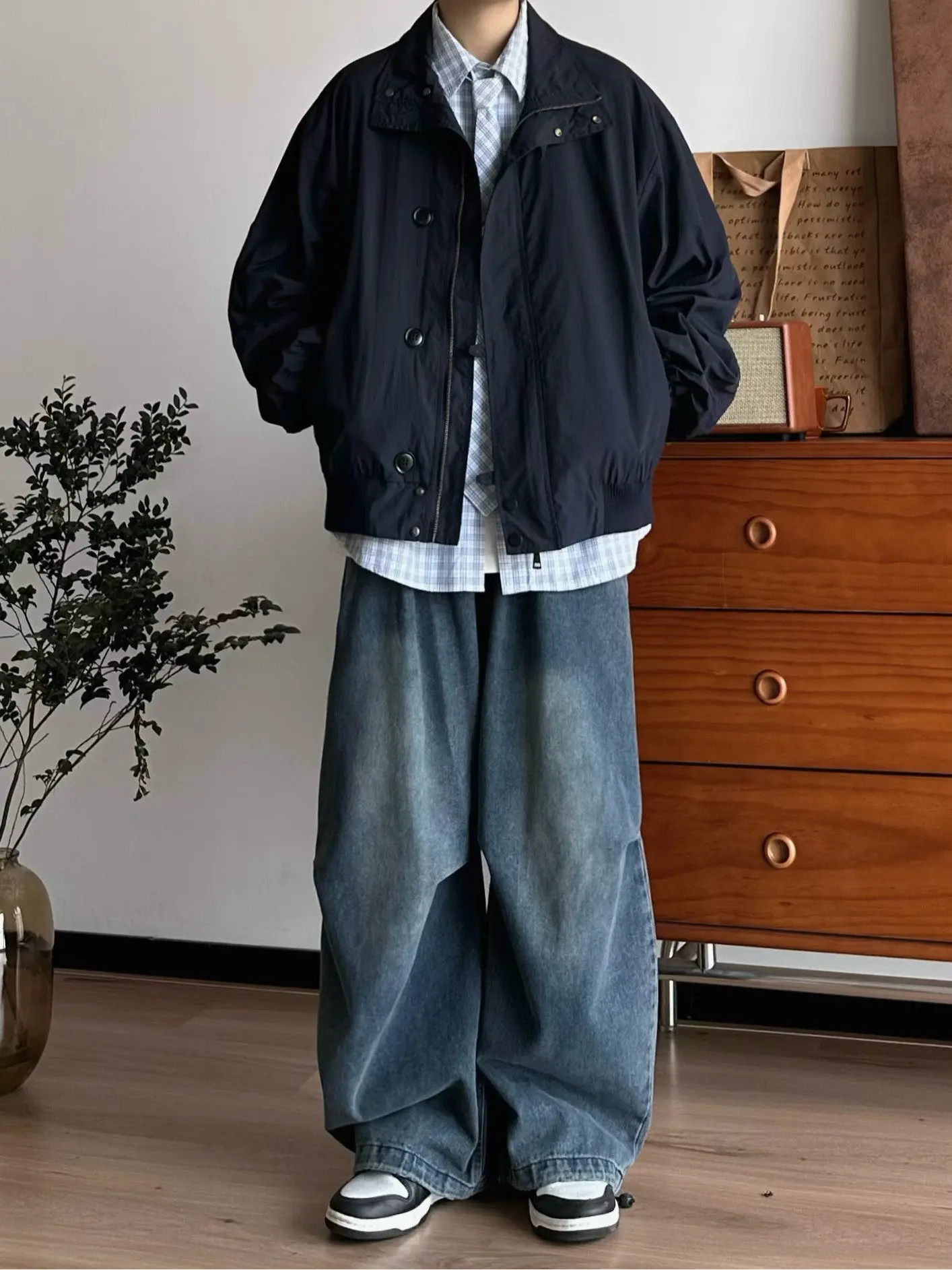 Baggy Jeans Men Japanese Streetwear Fashion Cityboy Loose Casual Wide Leg Jean Denim Pants Women Oversize Trousers