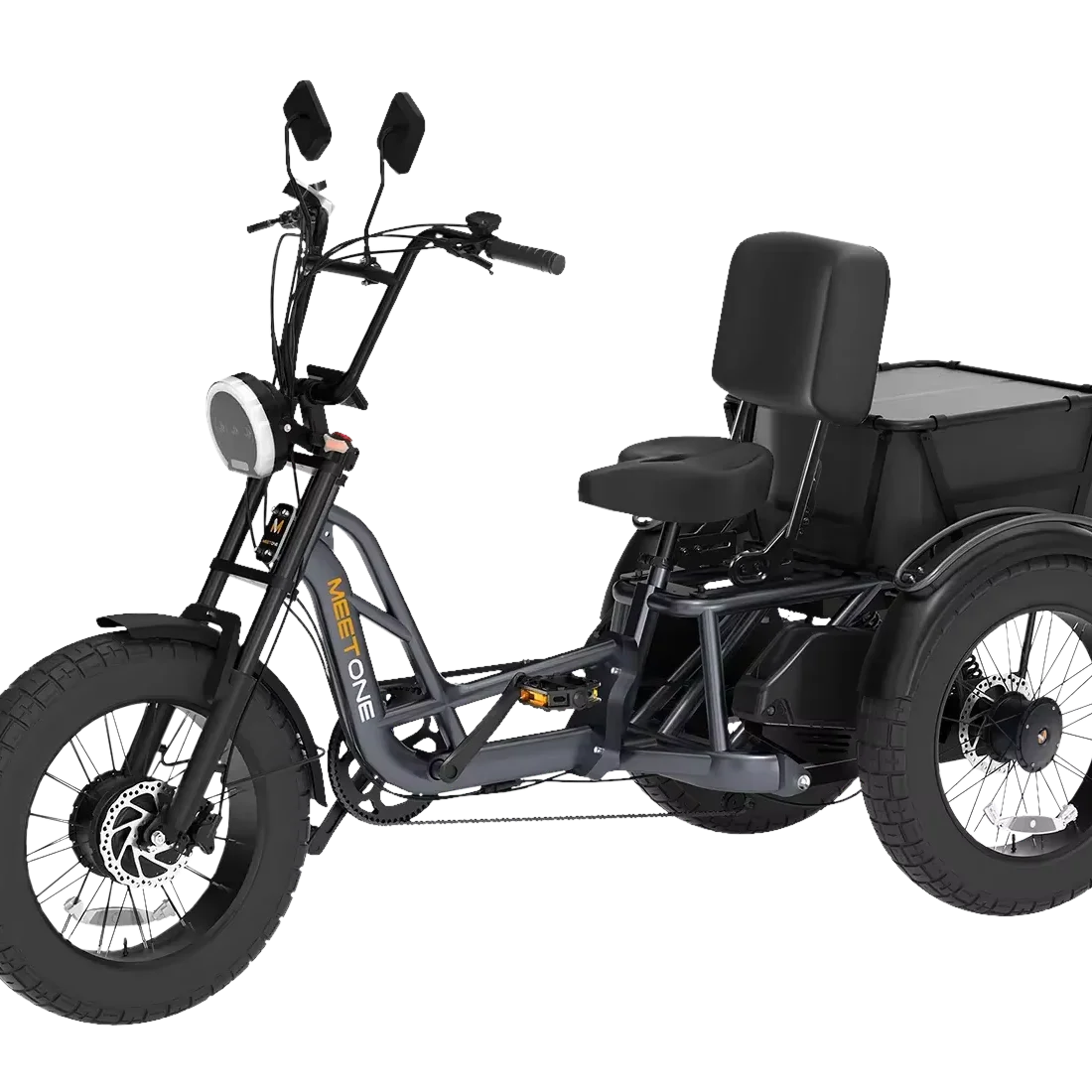8V Dual Motor High-power Three Wheeled Cargo Electric Tricycle Open Full Suspension E-tricycle 20 Inch Thick Tires