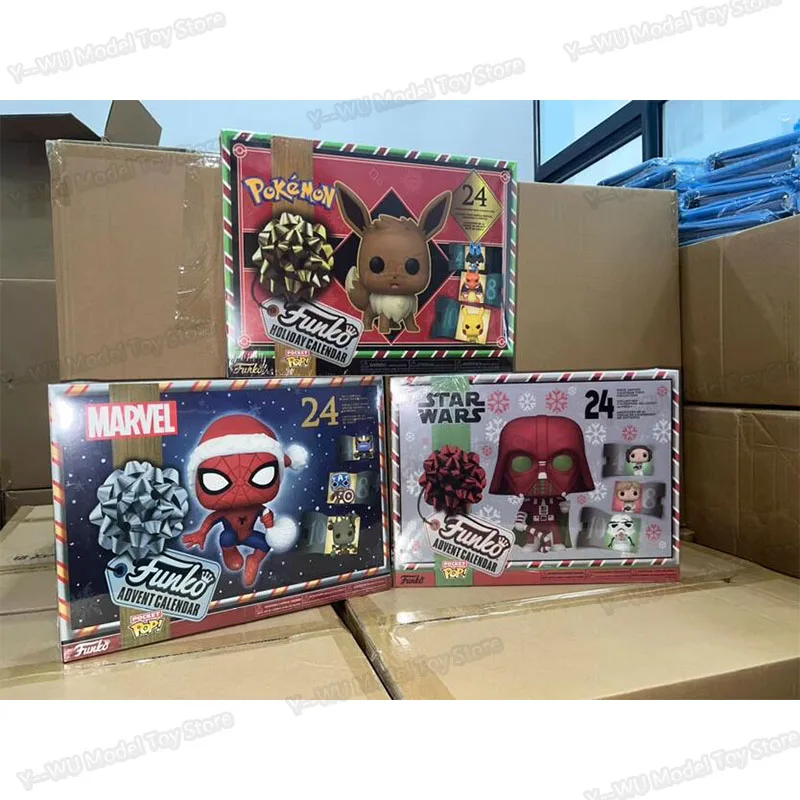 Calendario de Adviento PokéMon Marvels, caja ciega sorpresa, figura de acción de Spider Man, caja de calendario de Star Wars para niños, regalos de navidad