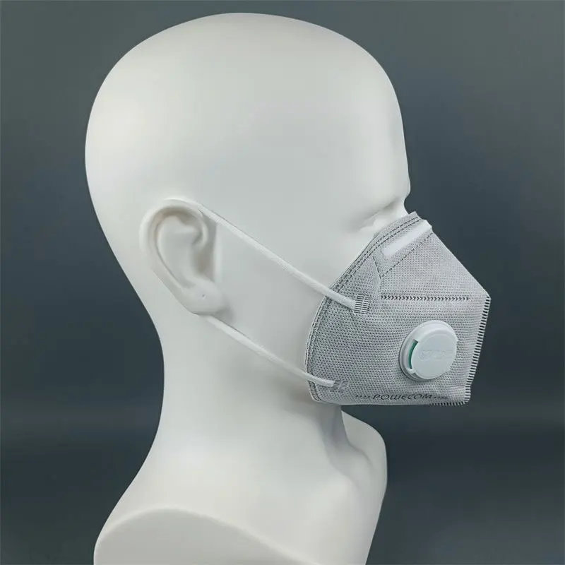 Activated Carbon Valve KN95 Dust Mask Coal Mine Odor Organic Industrial Mask Ear-loop Folding Mask 1866V Dustproof Face Masks