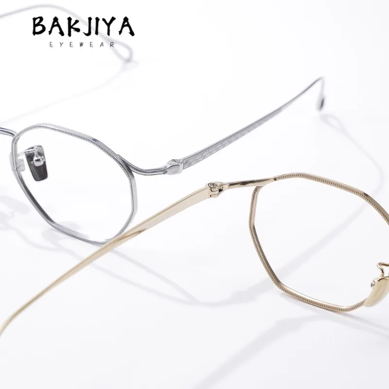 

New Pure Titanium Eyeglasses Frame Trend Ultralight Men and Women Retro Full Frame Polygonal Optical Prescription Glasses Frame