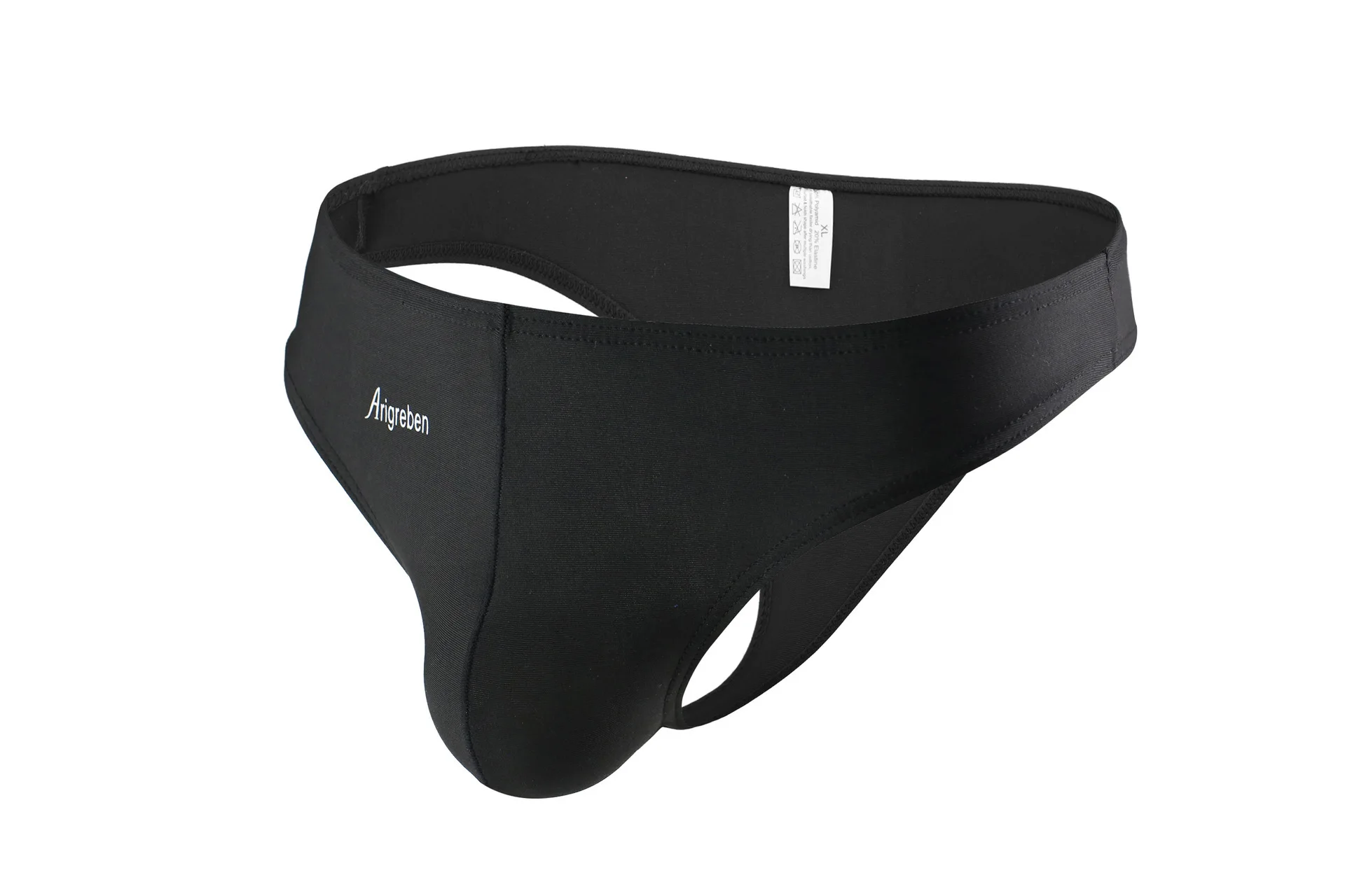 Men's Bulge Ice Silk Bikini Thong Gay Erotic Low Rise U-Pouch Underpants Solid Color Underwear Male Open Buttocks Sports Panties