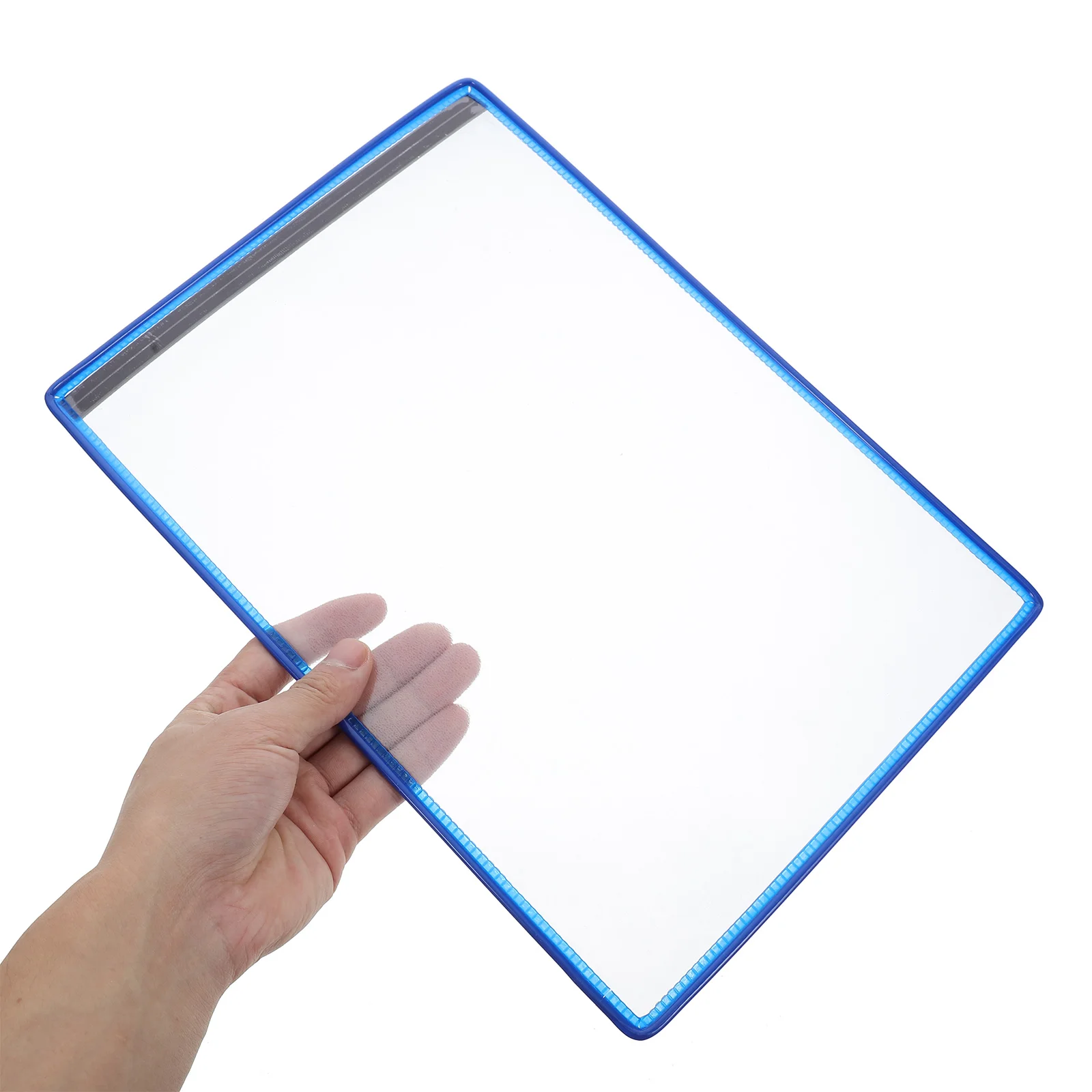 Magnetic Document Holder 12 Pockets Clear File Organizer For Refrigerator Whiteboard Metal Surfaces Storage Pocket Blue