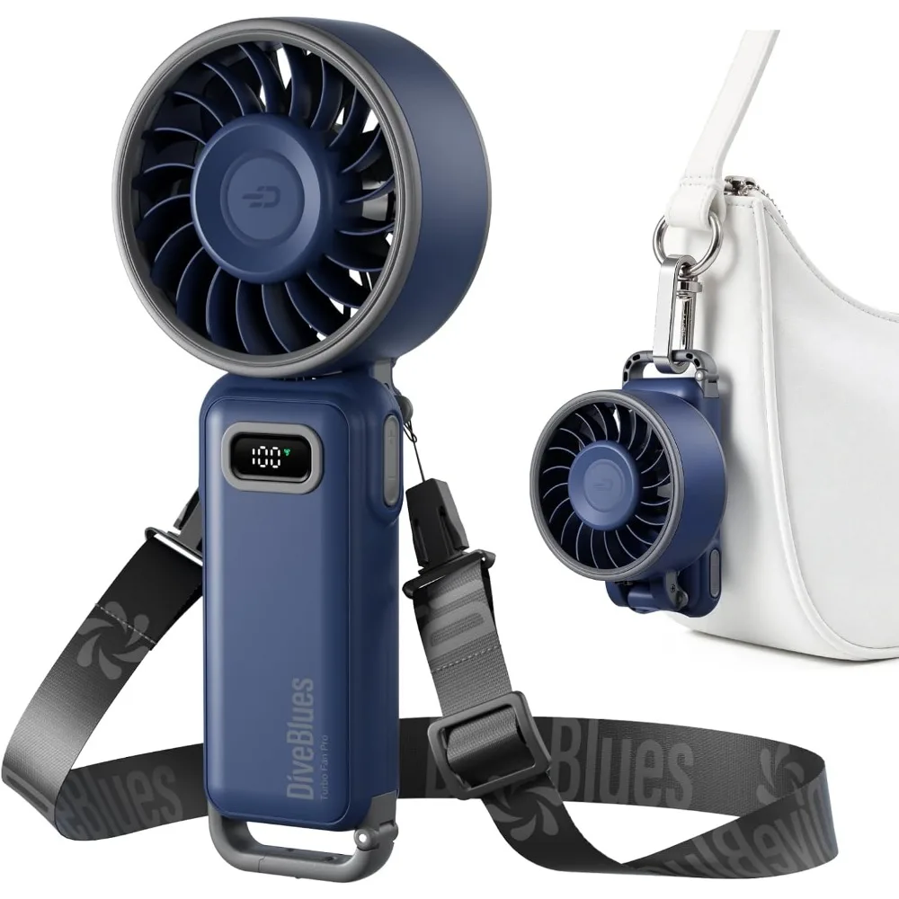 

Portable High Speed Foldable Neck Fan with 100 Speed Control USB C Rechargeable 12 Hour Battery